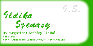 ildiko szenasy business card